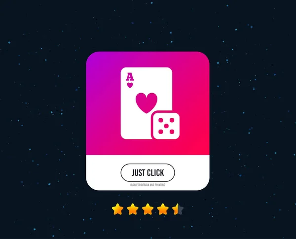 Casino Zeichen Symbol Spielkarte Mit Würfelsymbol Web Icon Design Mit — Stockvektor