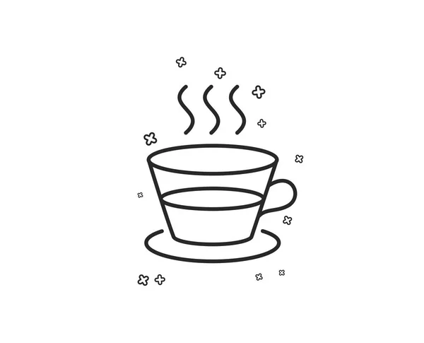 咖啡和茶行图标 热饮标志 新鲜饮料的标志 几何形状的随机交叉元素图标设计 — 图库矢量图片