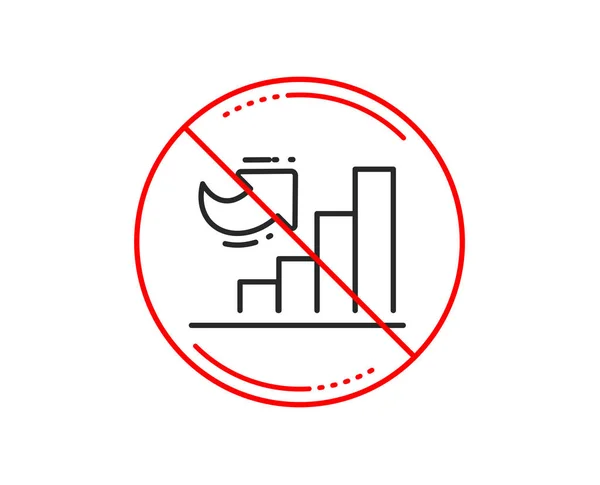 Pas Stop Signe Graphique Croissance Ligne Icône Signe Graphique Colonne — Image vectorielle
