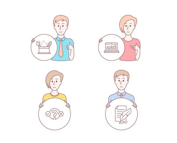 Gente Dibujado Mano Estilo Conjunto Prueba Quiz Concepto Creatividad Iconos — Vector de stock