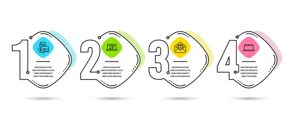 Conjunto Cronograma Infográfico Ícones Web Mail Relatório Contabilidade Palestras Web —  Vetores de Stock