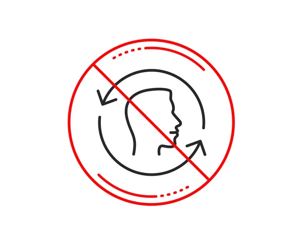 Pas Stop Signe Visage Numérisation Répéter Icône Ligne Face Mise — Image vectorielle