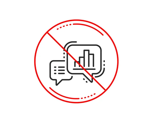 Señal Stop Icono Línea Gráfica Signo Gráfico Columnas Diagrama Crecimiento — Vector de stock