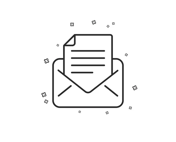 Mail Levelezés Sor Ikon Jel Üzenet Olvasható Mail Szimbólum Geometriai — Stock Vector