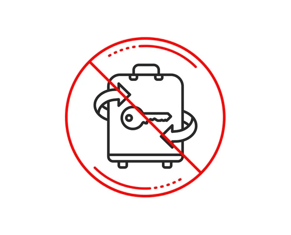 Señal Stop Icono Línea Sala Equipaje Señal Taquilla Equipaje Símbolo — Archivo Imágenes Vectoriales