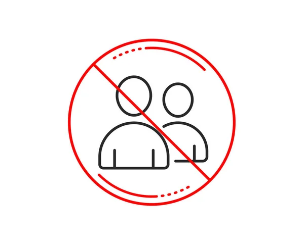 Pas Stop Signe Icône Ligne Utilisateur Couple Groupe Signe Symbole — Image vectorielle