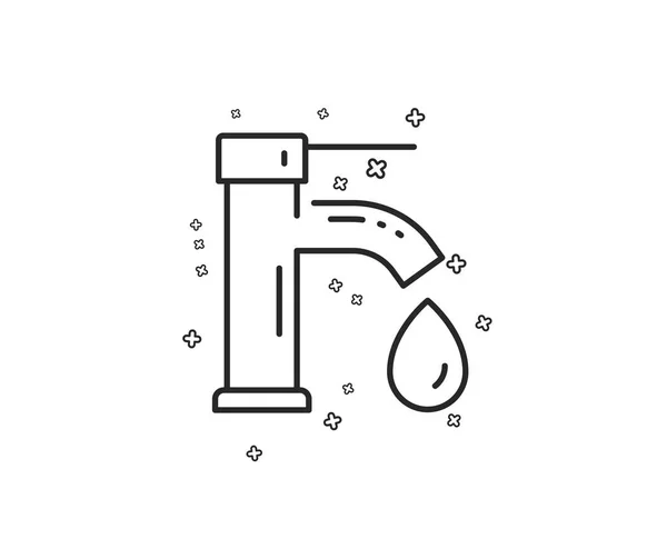 Натисніть Піктограму Лінії Води Знак Краплі Води Санітарно Технічний Символ — стоковий вектор