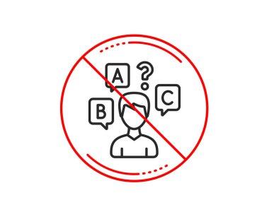 Hayır ya da dur işareti. Test test satırı simgesi. Yanıt işaretini seçin. 