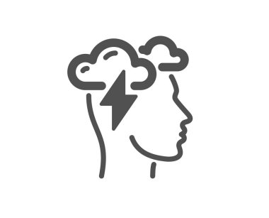 Farkındalık simgesi. Psikoloji işareti. Bulut fırtınası sembolü. 
