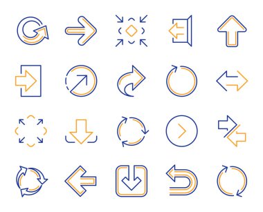 Ok simgeleri paylaşmak. Download, Eşitle ve geri dönüşüm simgeler kümesi.