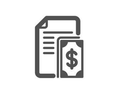 Ödeme simgesi. Nakit para sembol ile belge. 