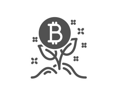 Bitcoin simgesi. Cryptocurrency başlangıç işareti. 