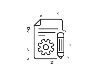 Dokümantasyon satırı simgesi. Teknik talimat işareti. Geometrik şekiller. 
