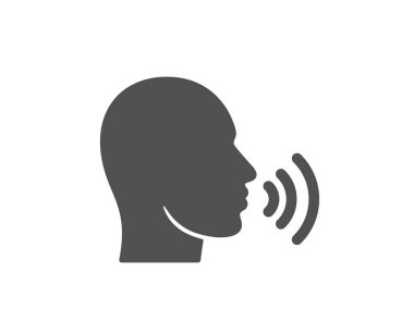 İnsan şarkı simgesi. İşareti konuş. Kişi konuşmak sembolü.