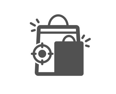 SEO Alışveriş torbaları simgesi. Arama motoru optimizasyonu işareti