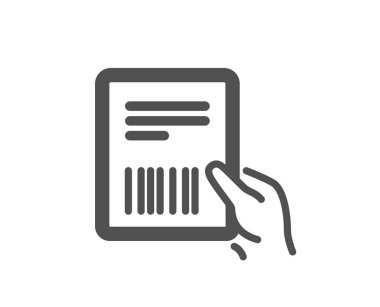 Parsel fatura simgesi. Teslimat belgesi işareti. Paket nakliye sembolü.