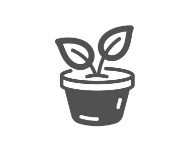 Simge bırakır. Bitki yaprağı işareti büyümek. Çevre bakım sembolü. 