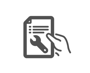 Anahtar aracı simgesini. Onarım hizmeti belge işareti.