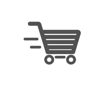 Teslimat servisi simgesini. Alışveriş sepeti işareti. Online satın alma hızlı.