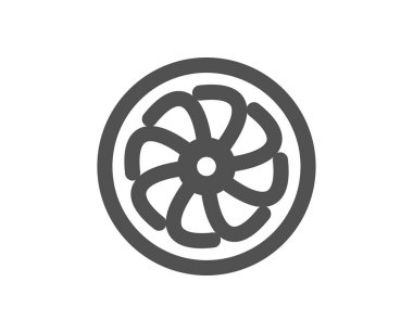 Fan Motoru simgesini. Jet Türbin işareti. Vantilatör sembolü. 