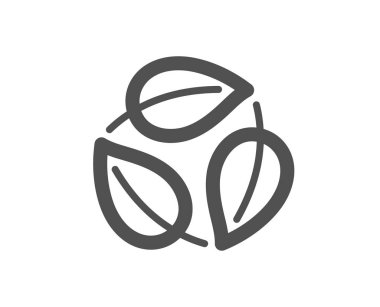 Simge bırakır. Doğa bitki yaprağı işareti. Çevre bakım sembolü. 