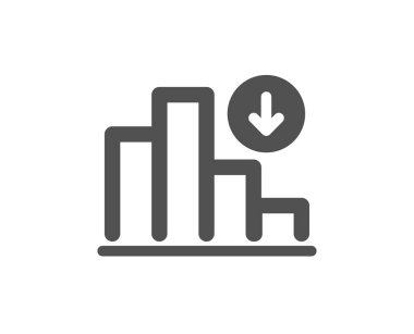 Azalan grafik simgesi. Sütun grafik işareti. Kriz diyagram simgesi.