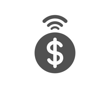 Temassız ödeme simgesi. Dolar döviz işareti. 