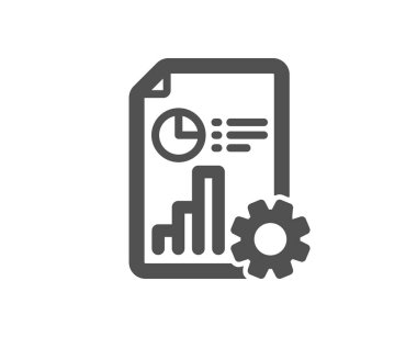 Rapor simgesi. Sütun grafiği, pasta grafik işareti. 