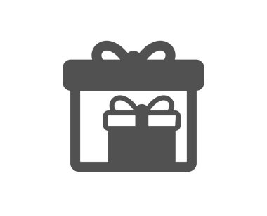 Hediye kutuları simge. Hediye veya satışı işareti. Doğum günü alışveriş sembolü. 