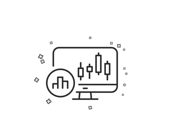 Icono Línea Gráfico Vela Signo Gráfico Analítico — Archivo Imágenes Vectoriales