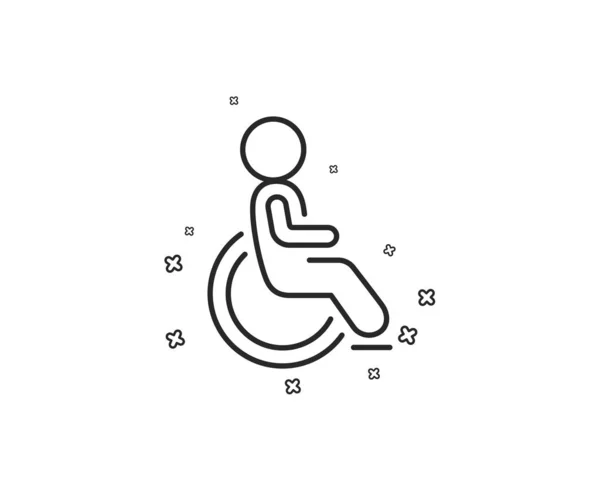 Disabled Line Icon Handicapped Wheelchair Sign — Stock Vector