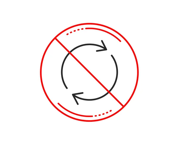 Stop Sign Refresh Line Icon Rotation Arrow Sign — Stockvector