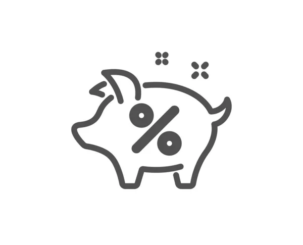 Ikona Procent Pożyczki Skarbonka Znak Symbol Procentu Kredytowej — Wektor stockowy