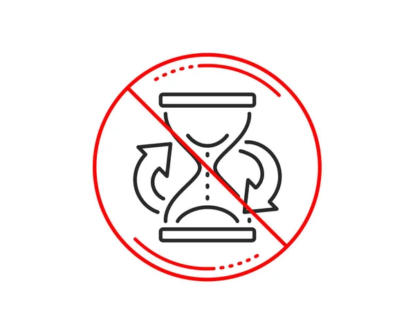 Stop Sign Time Hourglass Refresh Line Icon — Stock Vector