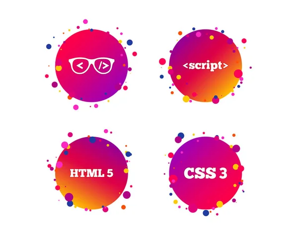 Programmer Coder Glasses Icon — Stock Vector