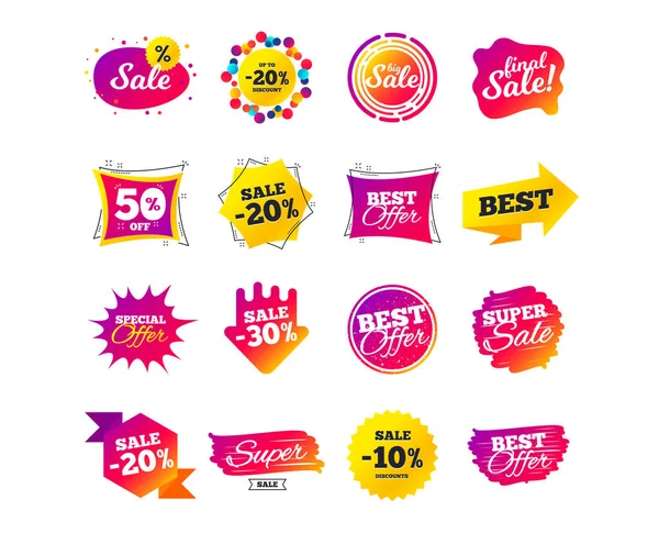 Sale Banner Templates Design Special Offer Tags — Stock Vector