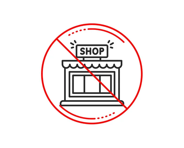 Stop Sign Shop Line Icon Store Symbol Shopping Building Sign — Stock Vector