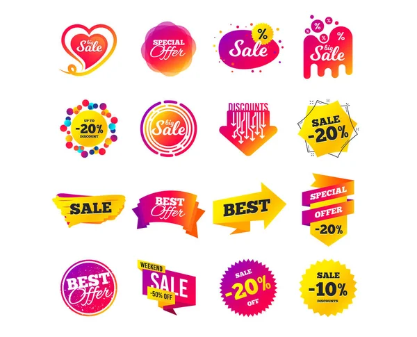 Sale Banner Templates Design Special Offer Tags — Stock Vector