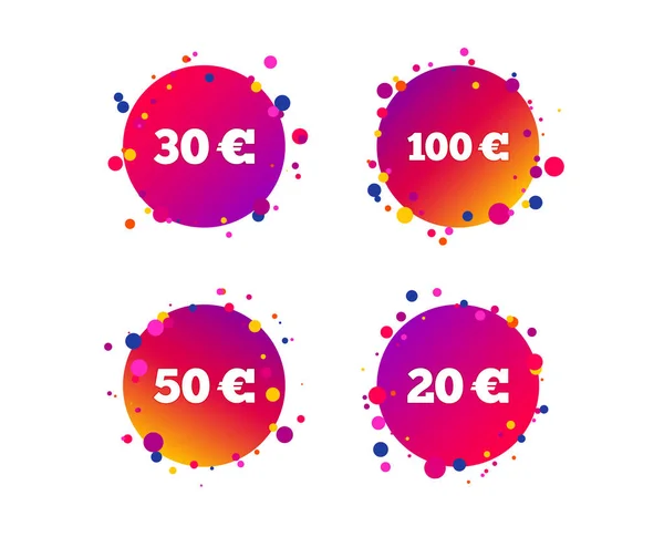 Dinero Iconos Euro Símbolos 100 Euros — Archivo Imágenes Vectoriales