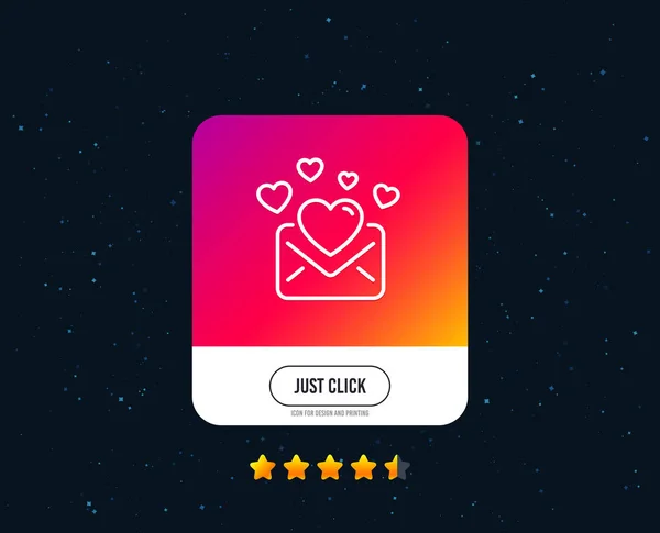 Ícone Linha Love Mail Valentines Mensagem Sinal Correspondência — Vetor de Stock