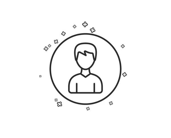 User Line Icon Profile Avatar Sign Male Person Silhouette Symbol — Stock Vector