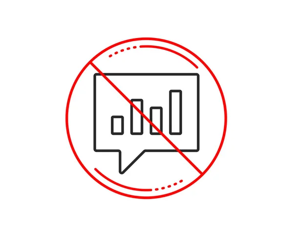 Niet Stopbord Pictogram Van Lijn Van Grafiek Verslag Grafiek Verkoop — Stockvector