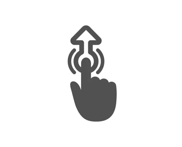 Swipe up icon. Move finger sign. Touch technology symbol.