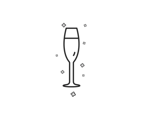 シャンパン グラス ライン アイコン ワイン グラス サイン — ストックベクタ