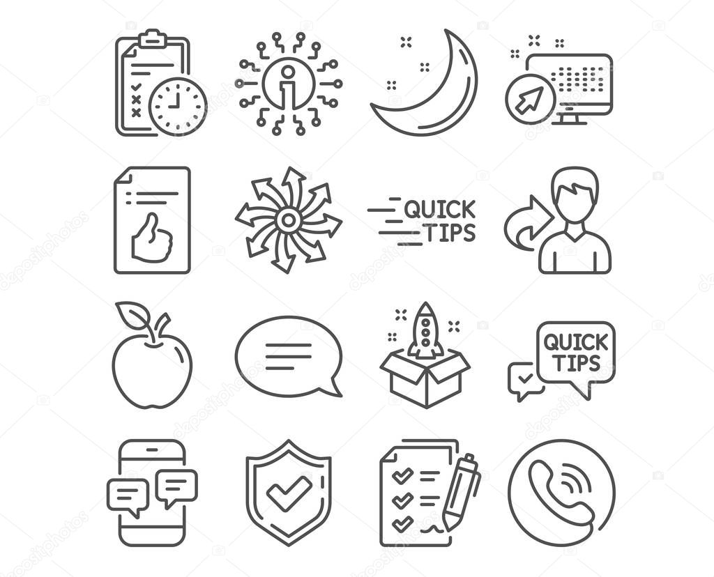 Set of Chat, Exam time and Education icons. 