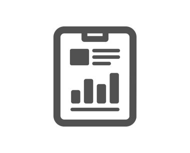 Rapor Belge simgesi. Analizi grafiği veya satış büyüme işareti. İstatistik veri sembolü. Kalite tasarım öğesi. Klasik stil ikonu. Vektör