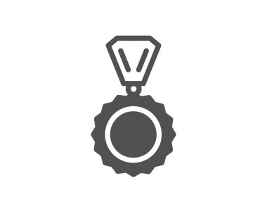 Ödül madalya simgesi. Galibi başarı sembolü. Zafer ya da hakim işareti. Kalite tasarım öğesi. Klasik stil ikonu. Vektör