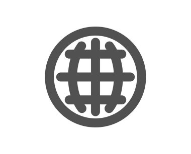 Küre simgesi. Dünya ya da toprak işareti. Küresel Internet simgesi. Kalite tasarım öğesi. Klasik stil ikonu. Vektör