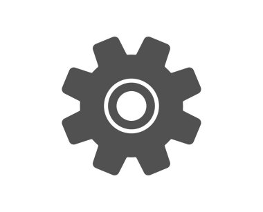 Dişli simgesini. Servisi işareti. İletim döndürme mekanizması sembolü. Kalite tasarım öğesi. Klasik stil ikonu. Vektör