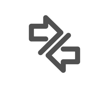 Okları simge eşitleyin. İletişim ok uçları sembolü. Gezinti işaretçi işaret. Kalite tasarım öğesi. Klasik stil ikonu. Vektör